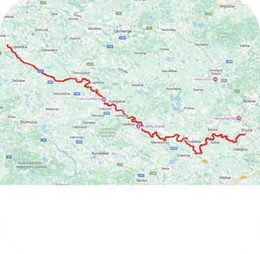 Trijų dienų maršrutas Družai - Vindeikiai - Liukonys - Upninkai
