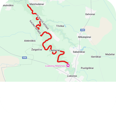 Vienos dienos maršrutas Liukonys - Mančiušėnai