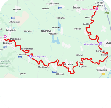 Trijų dienų maršrutas Viesos - Družai - Vindeikiai - Liukonys