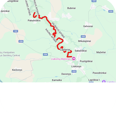 Viemos dienos maršrutas Liukonys - Paširvinčiai