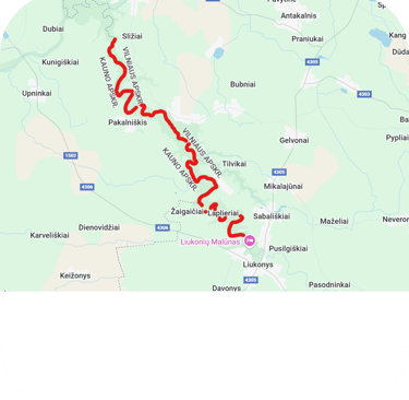 Vienos dienos maršrutas Liukonys -Šližiai