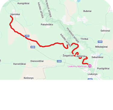 Vienos dienos maršrutas Liukonys - Upninkai