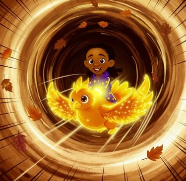 Xyla and Xenya flying through the Autumn portal into Norriewood