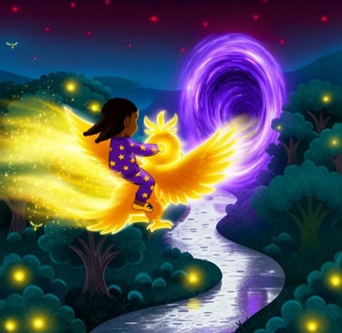 Xyla riding Xenya to the portal leaving Norriewood