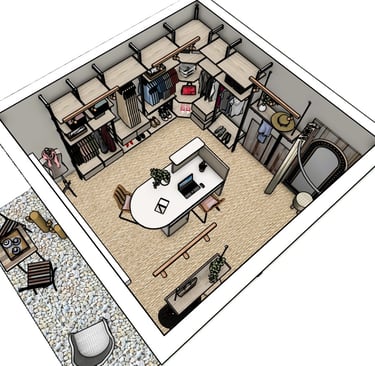 Maquette 3D Showroom vêtements