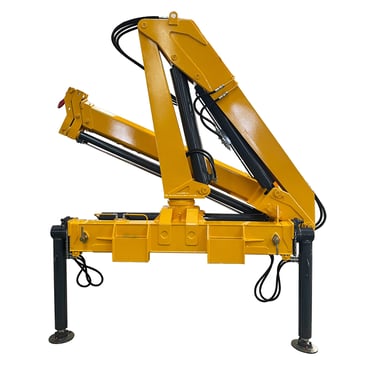 Hydraulic arm on top of yellow crane, 4 ton knuckle boom.