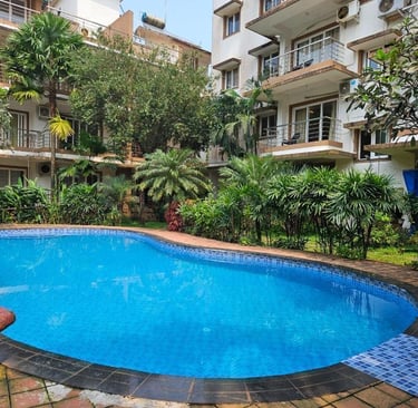 Goa 1 BHK AC fully furnished apartments , 5 minutes walk to Baga Beach, North Goa.