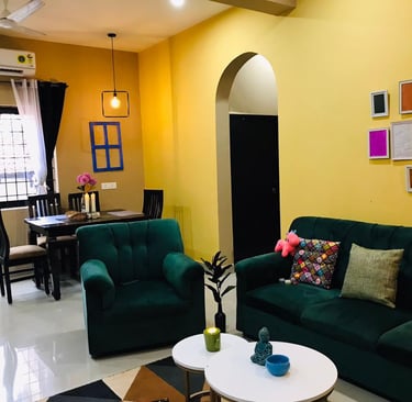 Goa 2BHK AC Independent house, 1 km from Candolim beach.