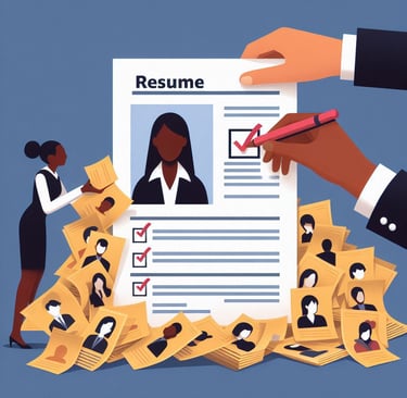 Illustration of a resume with hands checking off items