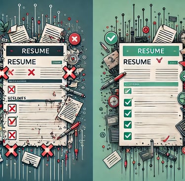 a good resume and a bad resume