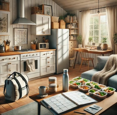 a living room with a couch and a table