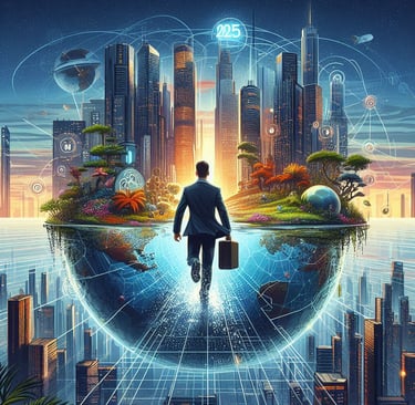 a man in a suit and a briefcase walking through a city