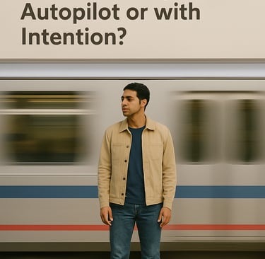 a man standing in front of a train