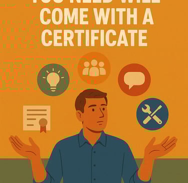 a man with a certificate certificate on his hands
