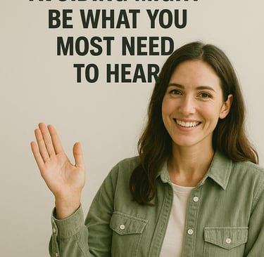 a woman with a green jacket and a green jacket with a quote on it