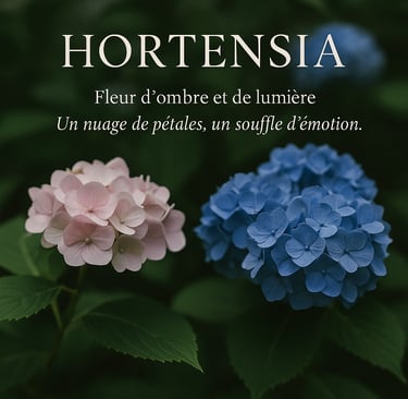 Hortensia à fleurs roses et bleues