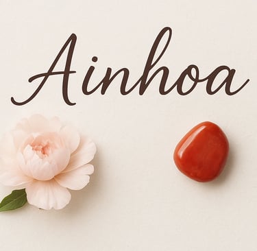 Prénom Ainhoa, pivoine et cornaline