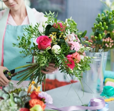 Fleuriste mis en valeur par Planéo Digital en créant sites internet, référencement SEO, gestion réseaux sociaux