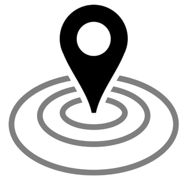 cône de localisation symbolisant la proximité avec vos futurs clients grâce à planeo digital.