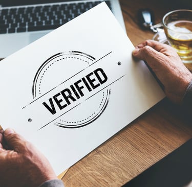 verified stamp on a piece of paper