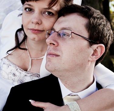 Porträt von Braut und Bräutigam.