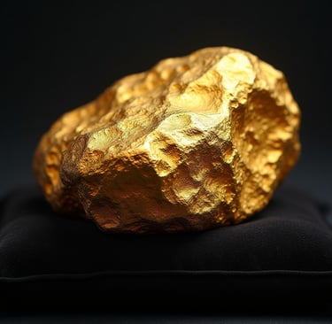 a gold nuggling on a pillow on a pillow