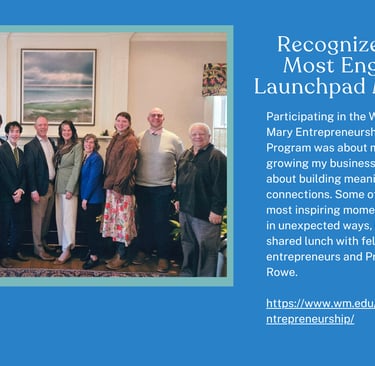 Entrepreneurs meeting with Katherine A. Rowe at William & Mary entrepreneurship program lunch