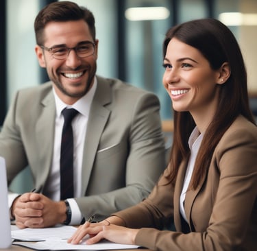 A red bank branch exterior with the Santander logo prominently displayed. The building features large windows and a translated slogan that emphasizes simplicity and fairness. A person is walking on the sidewalk next to the building.