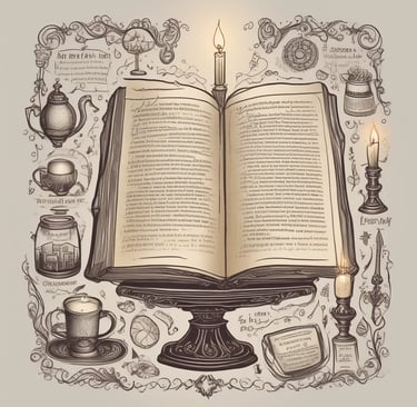 Book with open pages.