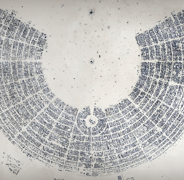 Overhead map of Black Rock City, NV