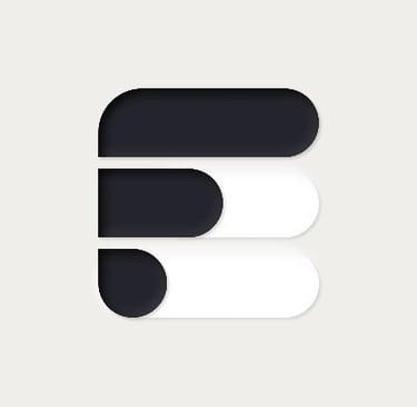 a black and white letter e with a black and white background