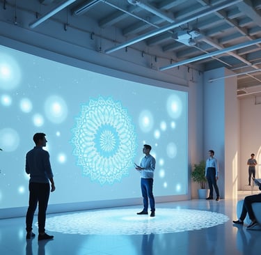 3D graphic design showcasing immersive experiences