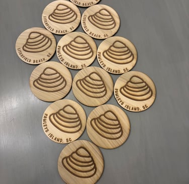 Pawleys Island shell coasters