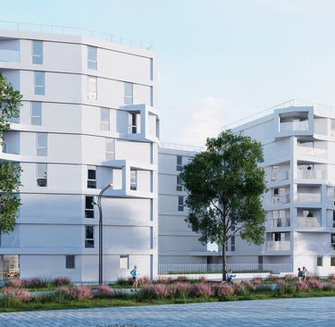 Rendu 3D ultra réaliste d’un projet résidentiel moderne – BenRaff Studio
