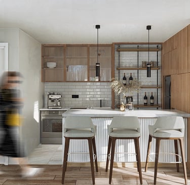 Rendu 3D ultra réaliste d’une cuisine contemporaine – BenRaff Studio