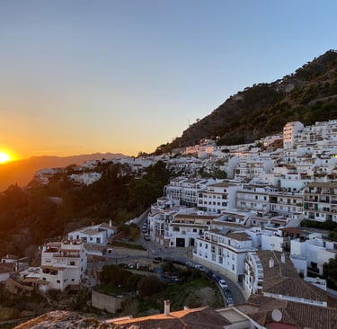 Espagne Mijas Pueblo soleil couchant