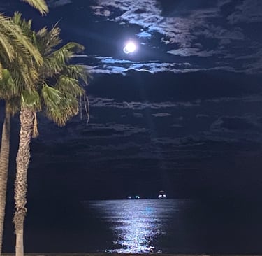 Malaga Espagne lever de lune
