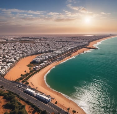 Agadir cityscape of a beach 