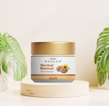 WeGlam Walnut Face Scrub with natural Exfoliants for Removing dead skin and blackheads