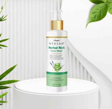 WeGalm Herbal Rich Face Wash for glowing and fresh skin with natural; herbal ingredients