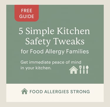 5 Simple Kitchen Safety Tweaks for Food Allergy Families free guide download with kitchen utensils i