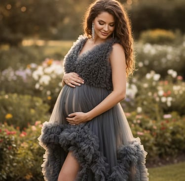 Vestido de maternidad gris