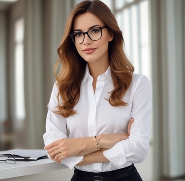 woman wearing black crew-neck shirt
