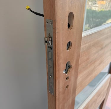 perfect fitting holes for smart lock installation of aqara a100 - ipsum