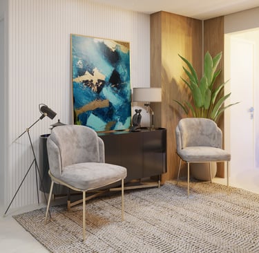Projeto de sala de estar de apartametno compacto em São Paulo