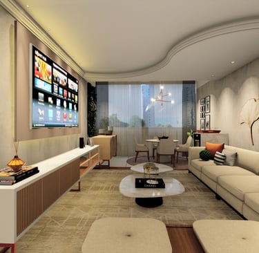 Projeto de Interiores de Sala de Estar Moderna em São Paulo