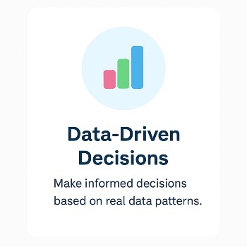 Data-Driven Decisions. Make informed decisions based on real data patterns.  Bar chart icon