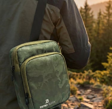 a man with a backpack on a mountain