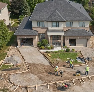 construction crew grading and compacting soil before a concrete pour in Apopka, Fl