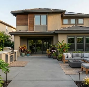 Concrete patio  in Apopka Florida designed for outdoor living